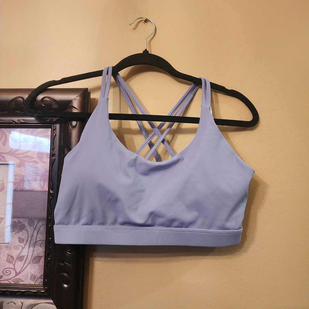 Light Purple Padded Sports Bra with Crisscross Back